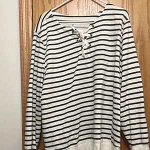 Striped Lace-Up Women's sweatshirt